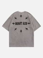 T-Shirt mit gotischer Monogramm-Stickerei 