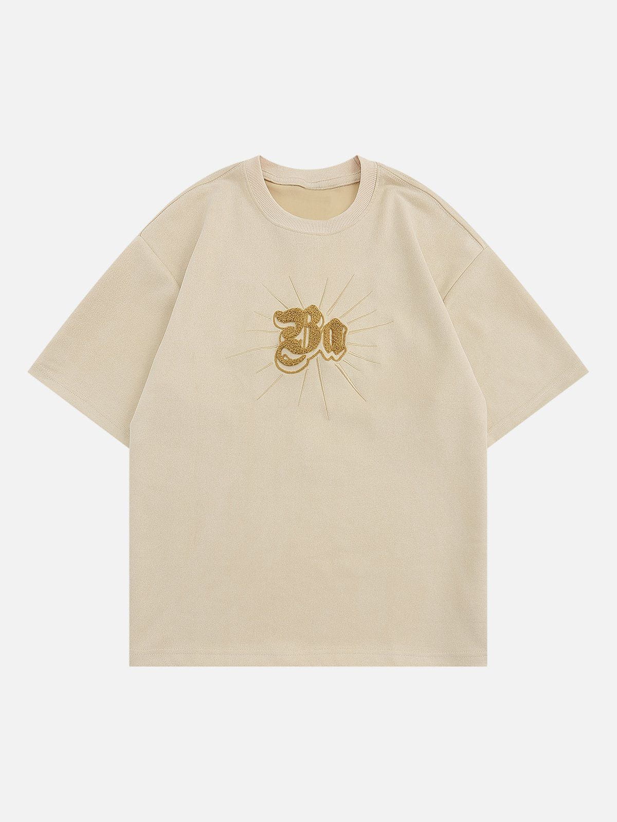 T-Shirt mit gotischer Monogramm-Stickerei 