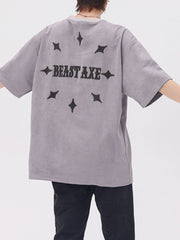 T-Shirt mit gotischer Monogramm-Stickerei 