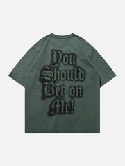 T-Shirt mit Gothic-Waschungsprint 