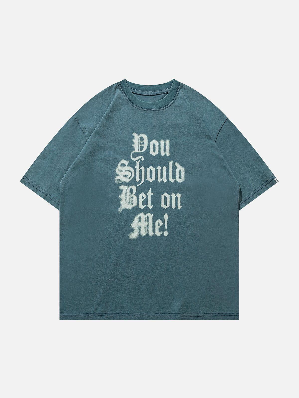 T-Shirt mit Gothic-Waschungsprint 