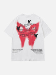 T-Shirt mit Farbverlauf und Schmetterlings-Grafik 