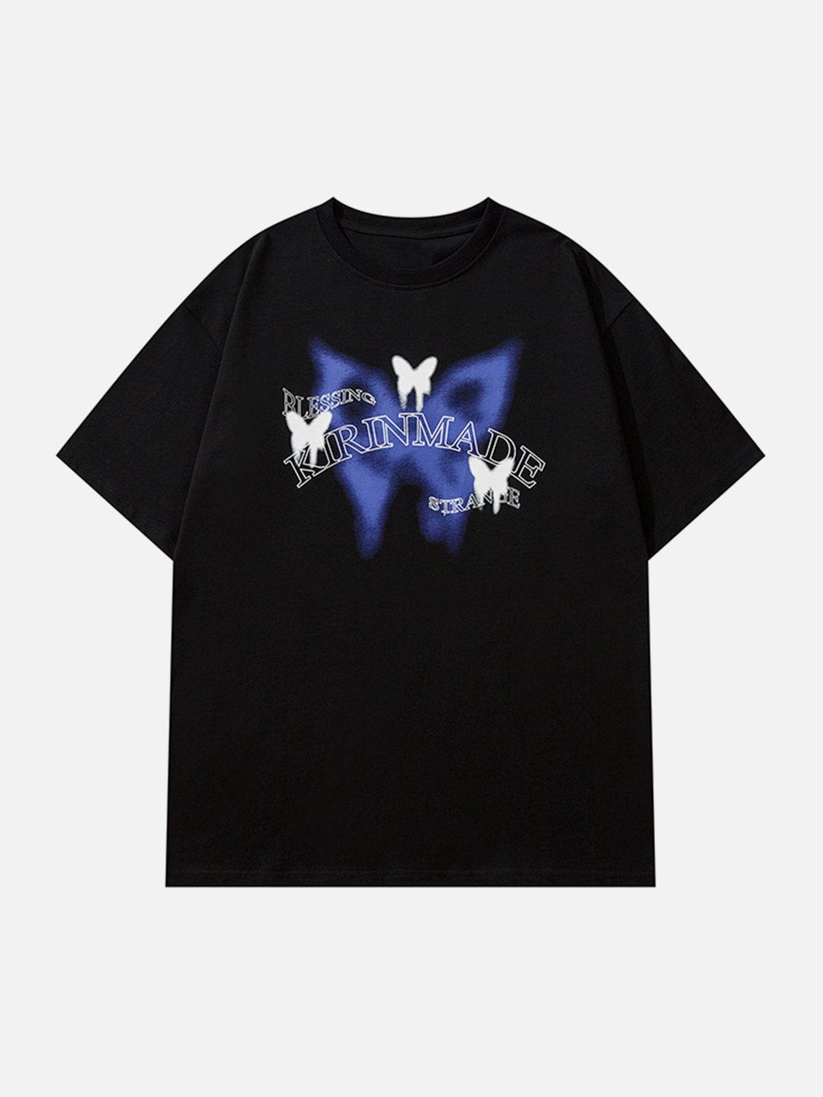 T-Shirt mit Farbverlauf und Schmetterlings-Grafik 