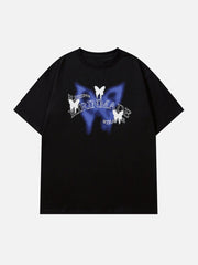 T-Shirt mit Farbverlauf und Schmetterlings-Grafik 