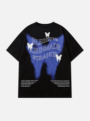 T-Shirt mit Farbverlauf und Schmetterlings-Grafik 