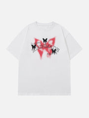 T-Shirt mit Farbverlauf und Schmetterlings-Grafik 