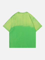 T-Shirt mit Farbverlauf und Drachen-Print 