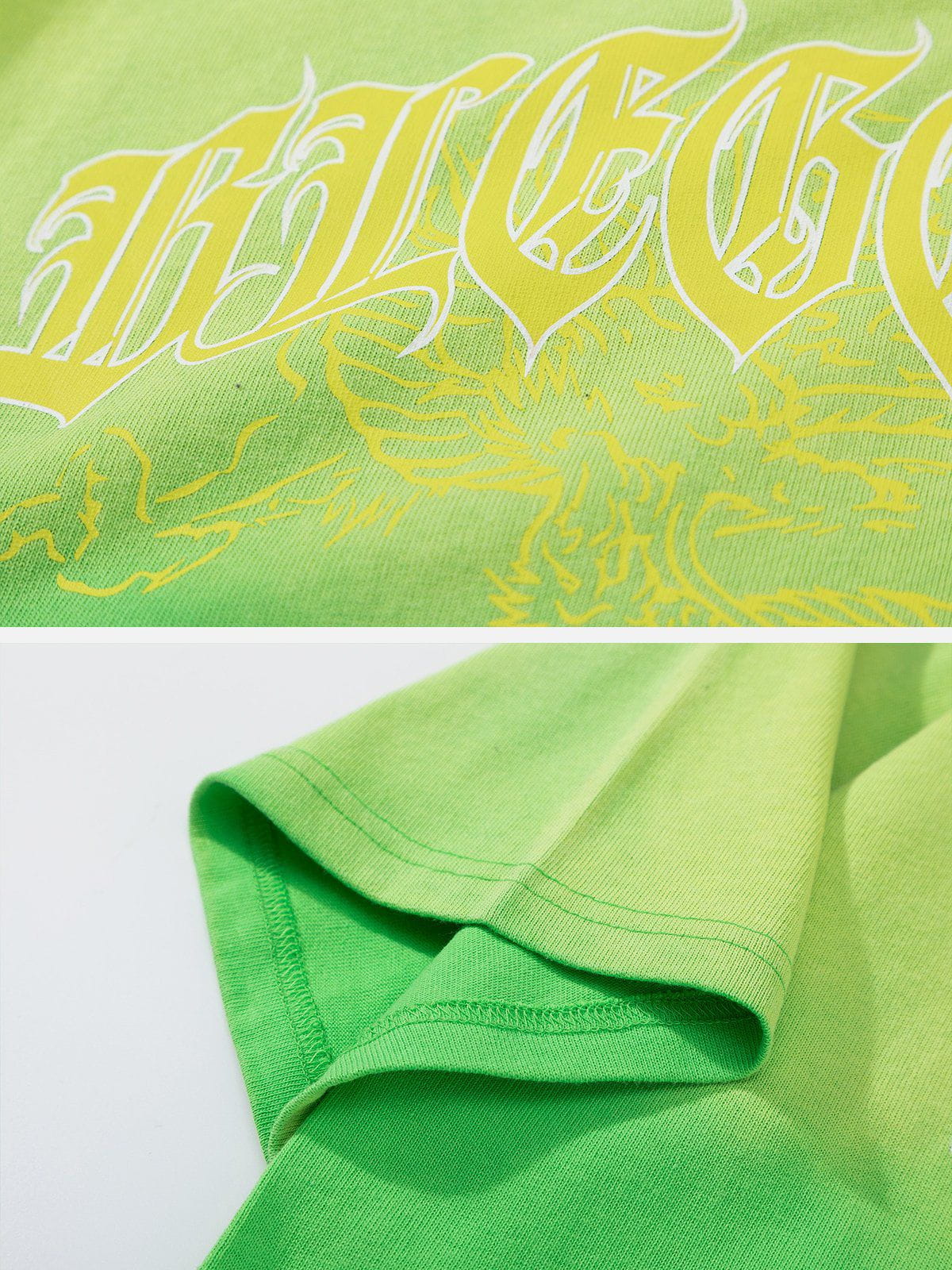 T-Shirt mit Farbverlauf und Drachen-Print 