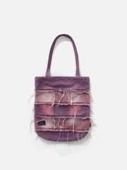 Gradient Fringe Denim Tote Bag