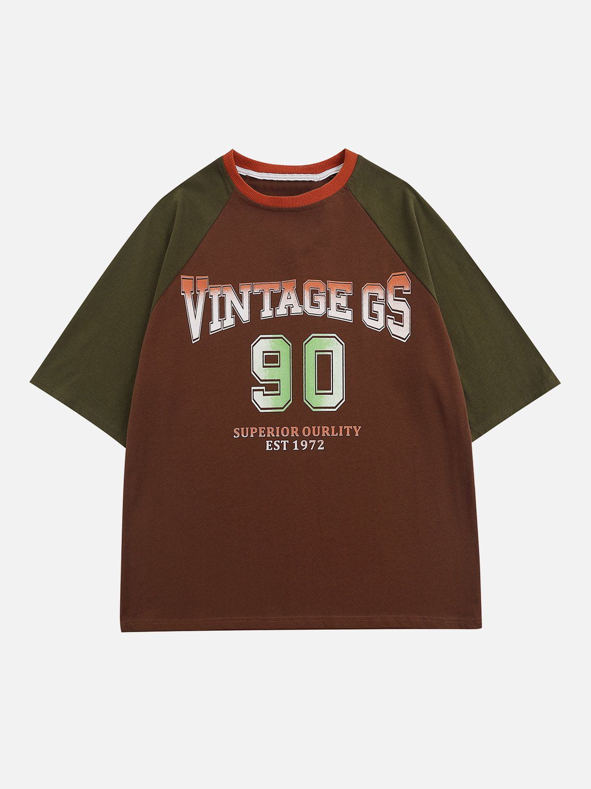Raglan-T-Shirt mit Farbverlauf und Buchstaben-Print 
