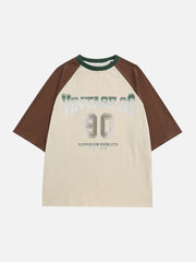 Raglan-T-Shirt mit Farbverlauf und Buchstaben-Print 