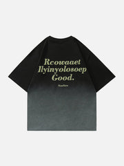 T-Shirt mit Farbverlauf und Buchstaben-Print 