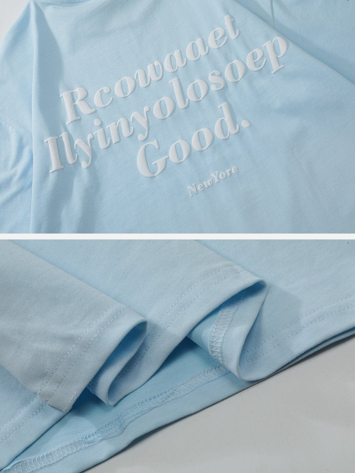 T-Shirt mit Farbverlauf und Buchstaben-Print 