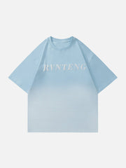 T-Shirt mit Farbverlauf und Buchstaben-Print 
