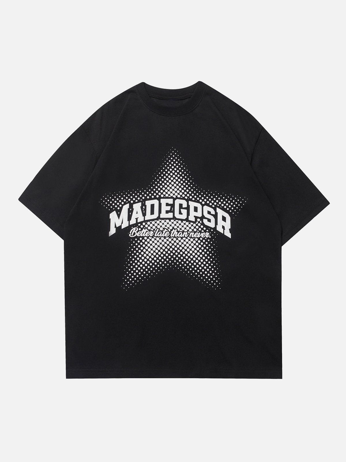 T-Shirt mit Farbverlauf und Stern-Buchstaben-Print 