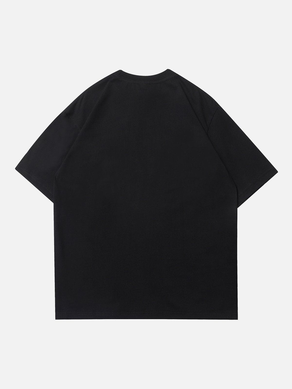 T-Shirt mit Farbverlauf und Stern-Buchstaben-Print 