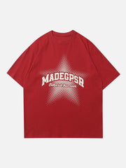 T-Shirt mit Farbverlauf und Stern-Buchstaben-Print 