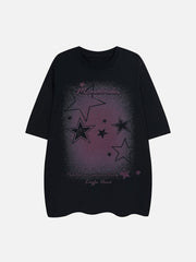 T-Shirt mit Farbverlauf und Sternen-Print 