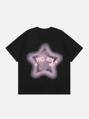 T-Shirt mit Farbverlauf und Sternen-Print 