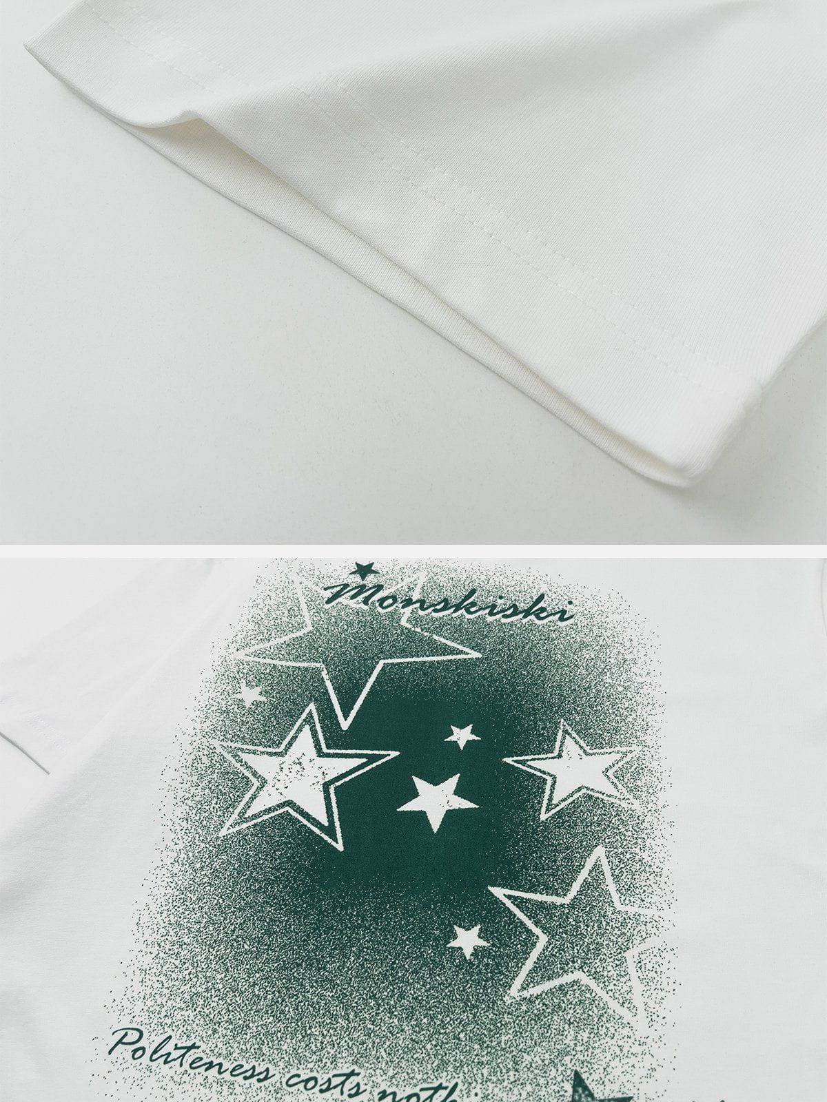 T-Shirt mit Farbverlauf und Sternen-Print 