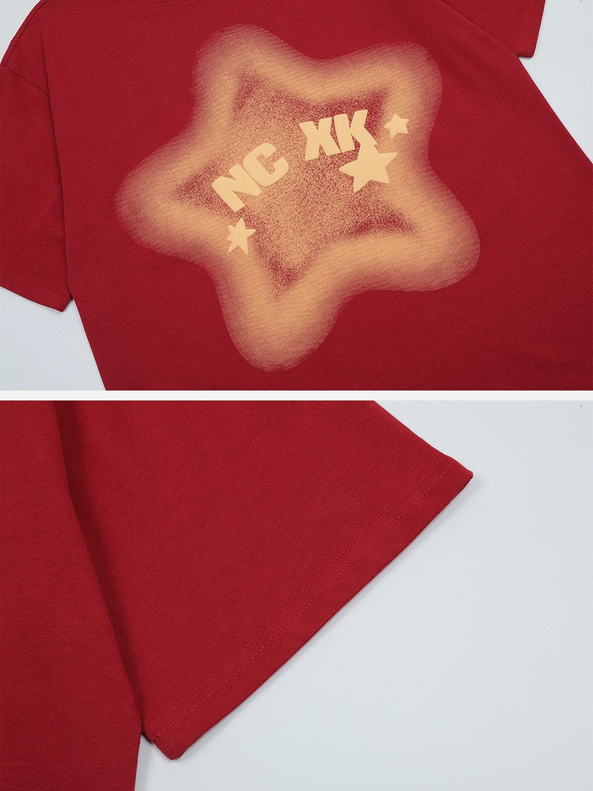 T-Shirt mit Farbverlauf und Sternen-Print 