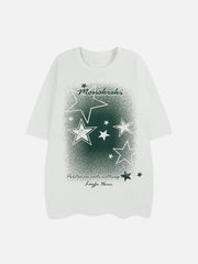 T-Shirt mit Farbverlauf und Sternen-Print 