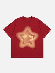 T-Shirt mit Farbverlauf und Sternen-Print 