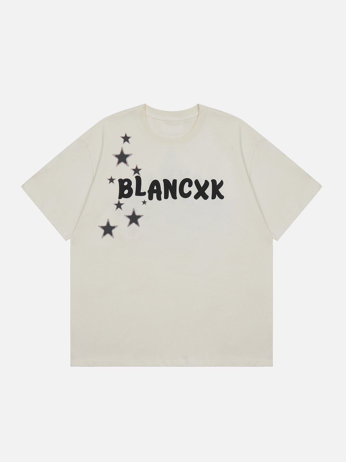T-Shirt mit Buchstaben und Stern-Ring 