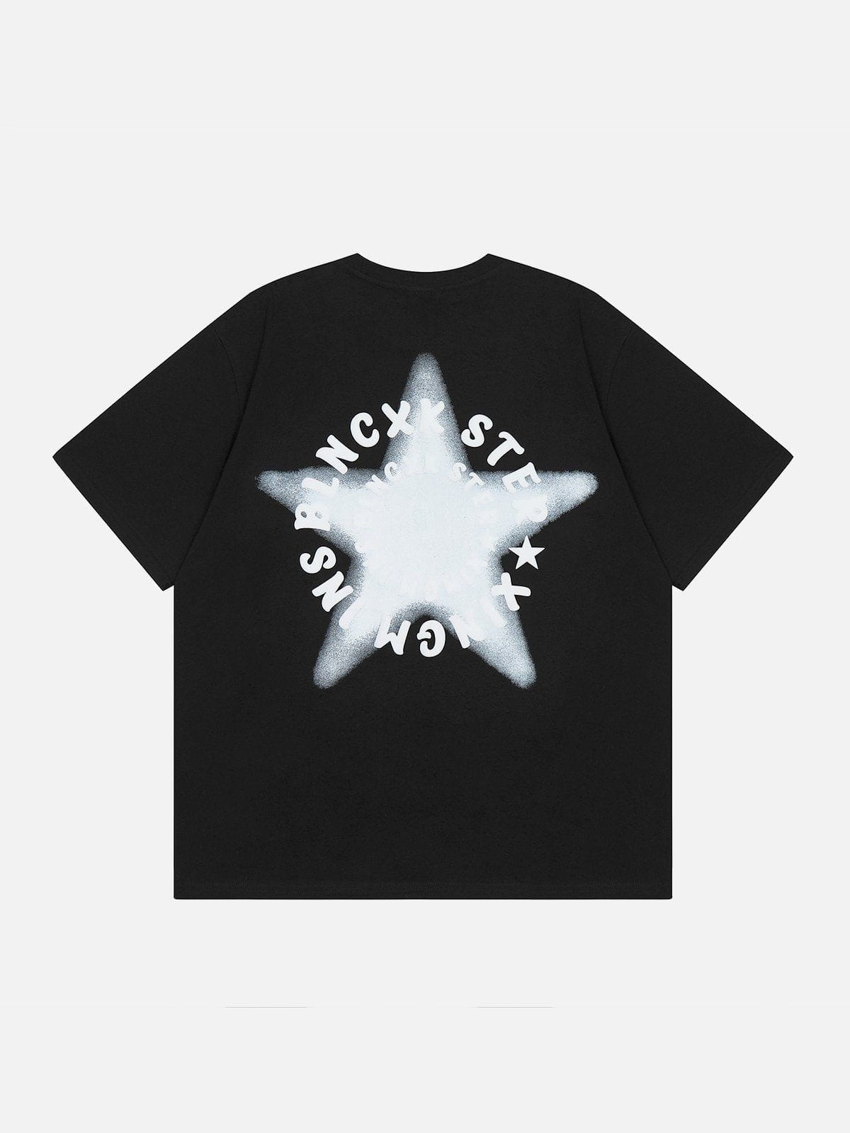 T-Shirt mit Buchstaben und Stern-Ring 