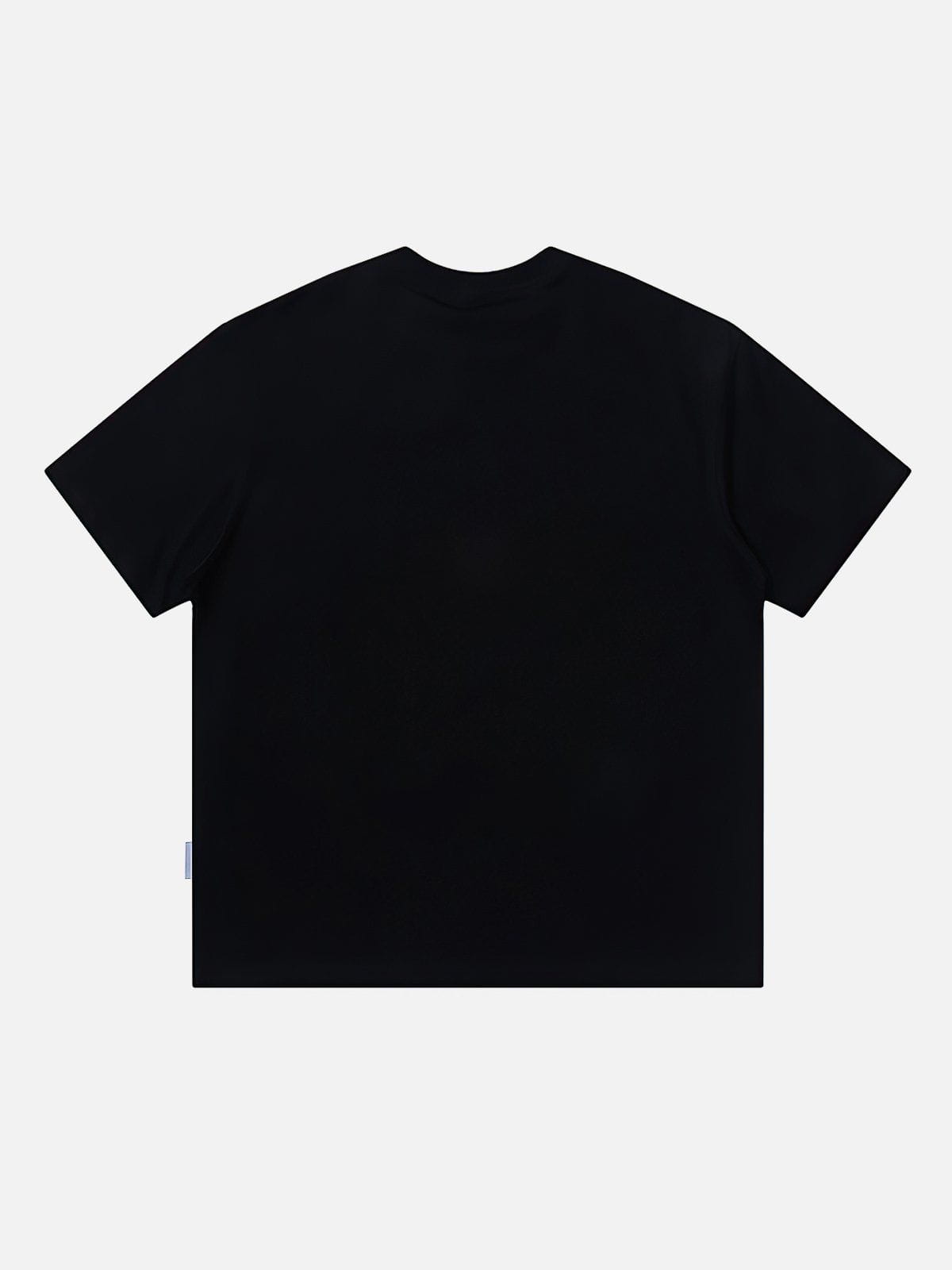 T-Shirt mit stereoskopischem Buchstaben-Farbverlauf 