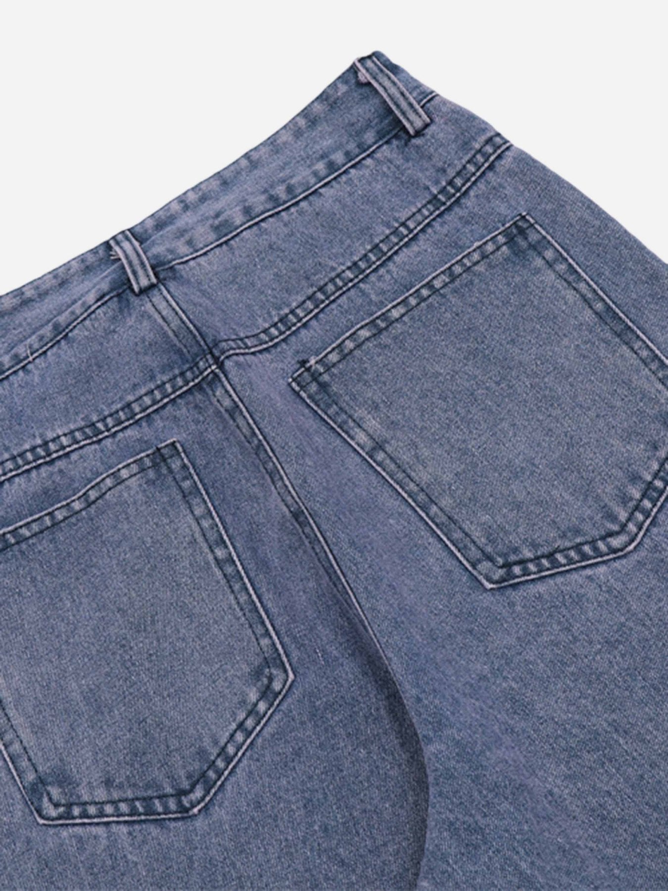 Gradient Wash Denim Straight Leg Pants