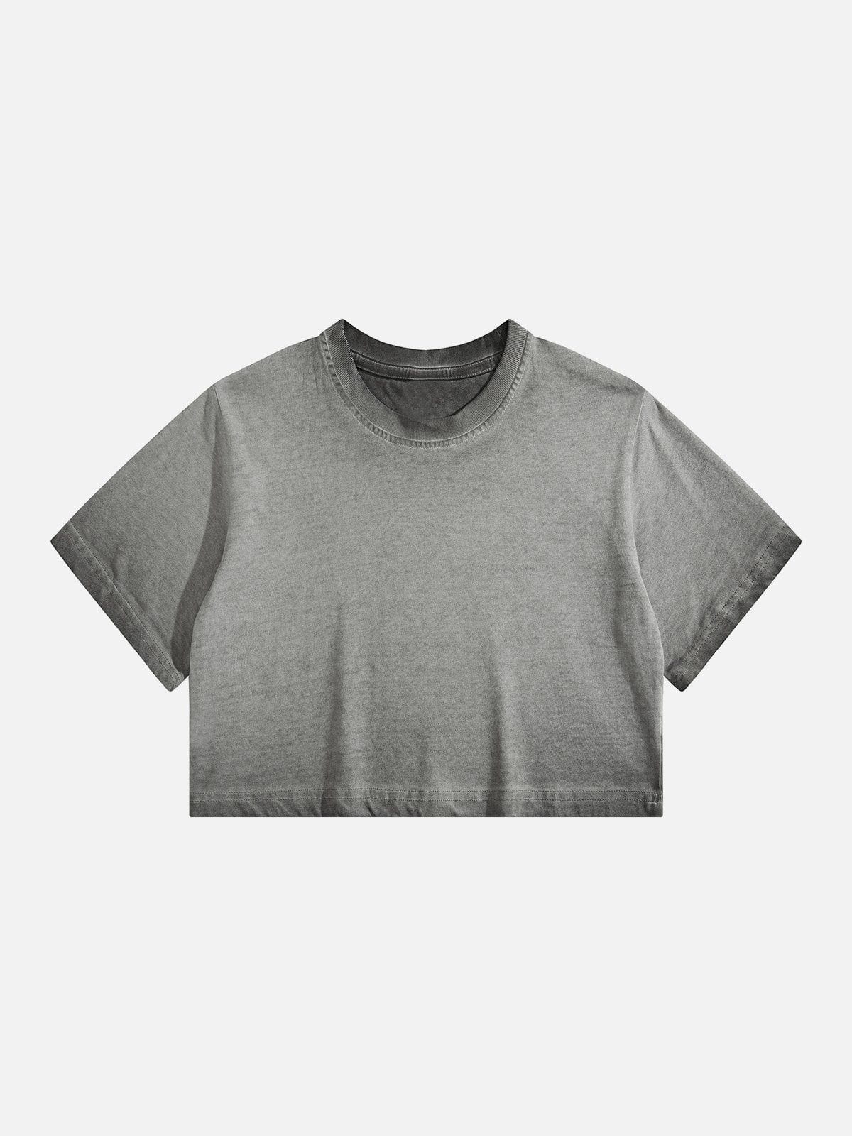 Kurzes T-Shirt mit Farbverlauf und Used-Look 