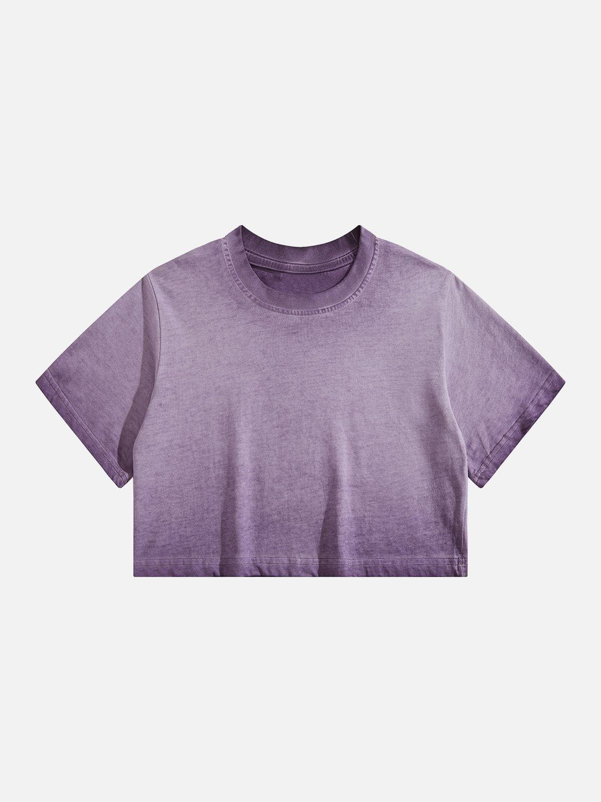 Kurzes T-Shirt mit Farbverlauf und Used-Look 