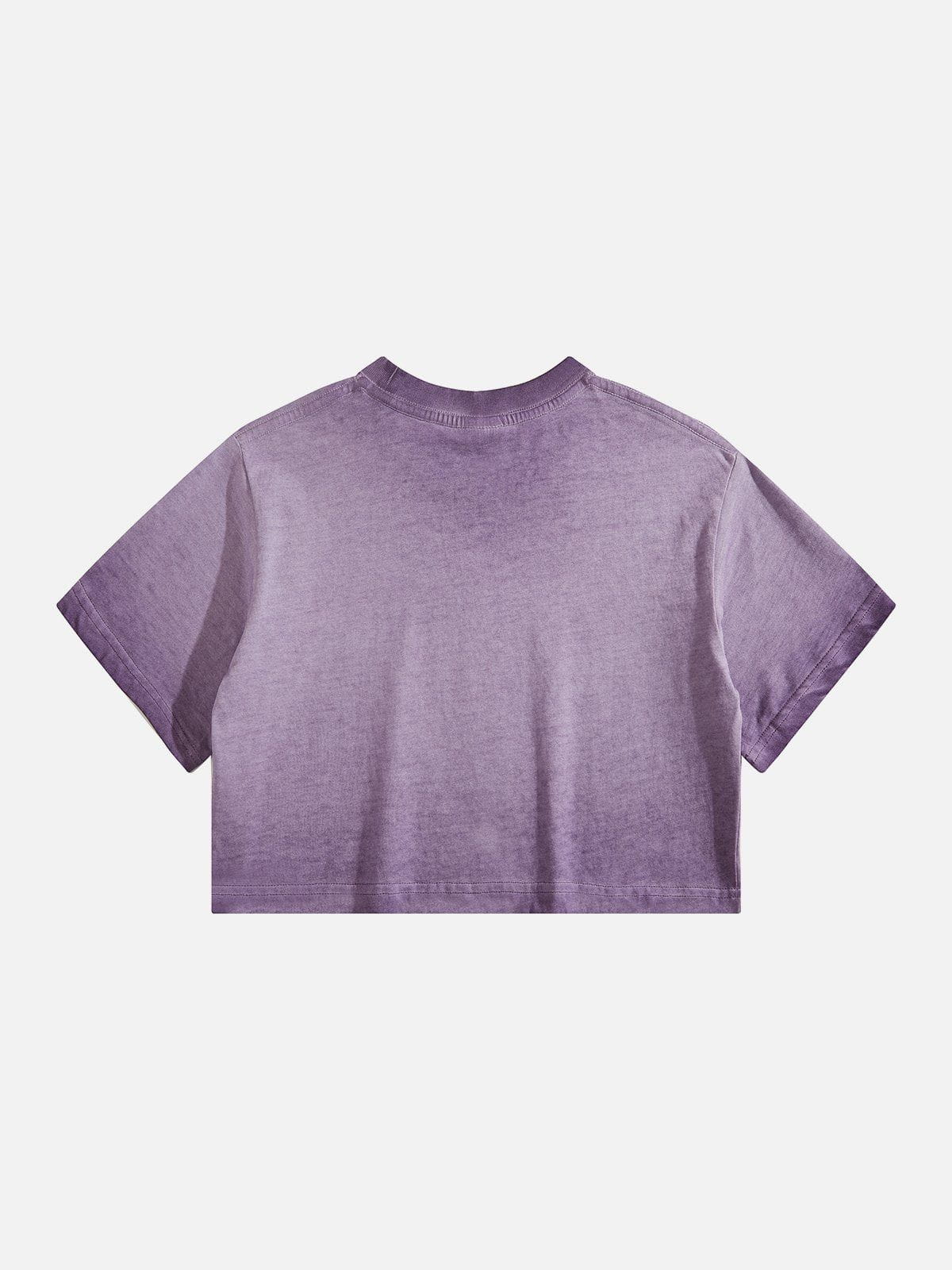 Kurzes T-Shirt mit Farbverlauf und Used-Look 
