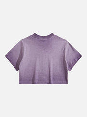 Kurzes T-Shirt mit Farbverlauf und Used-Look 
