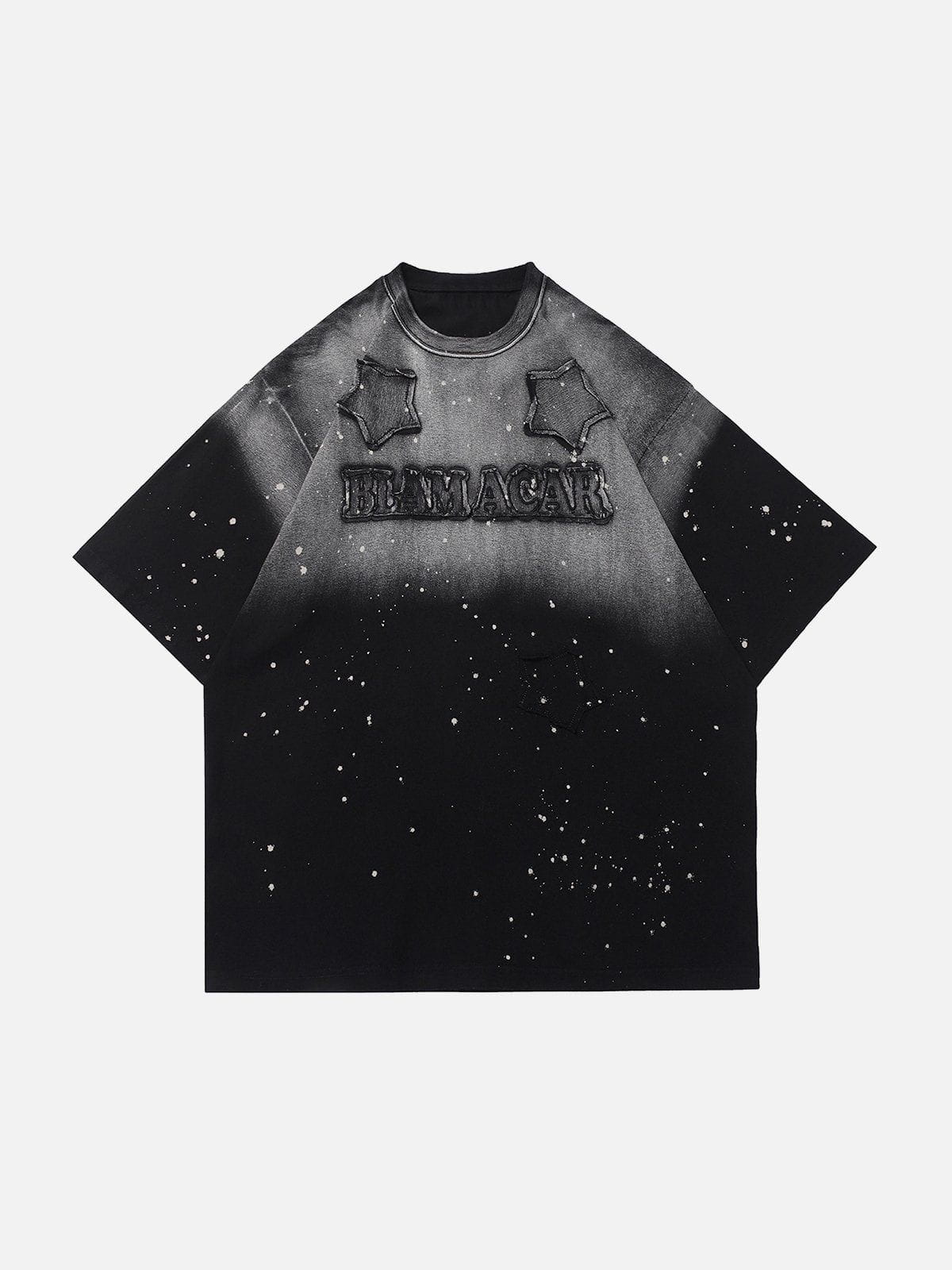 T-Shirt mit Farbverlauf und Stern-Print 