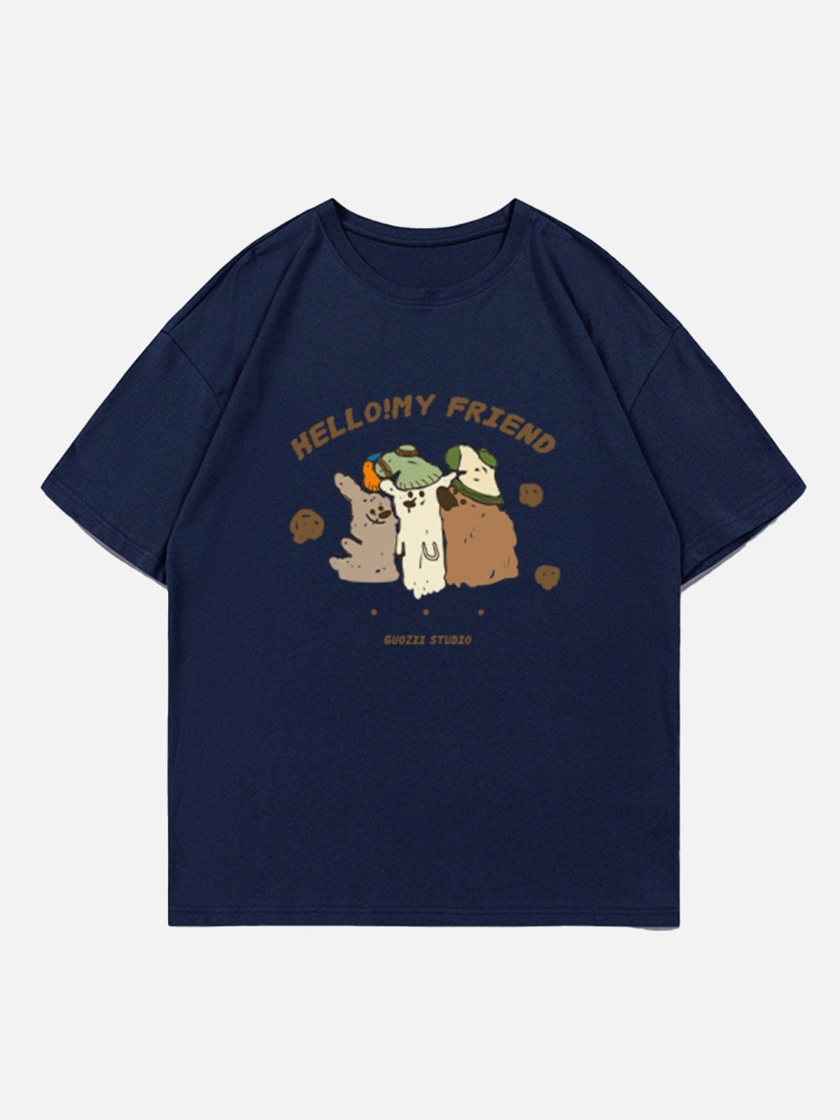 T-Shirt mit Graffiti-Hunde-Print 