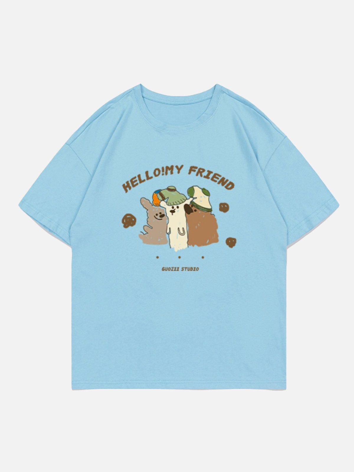 T-Shirt mit Graffiti-Hunde-Print 