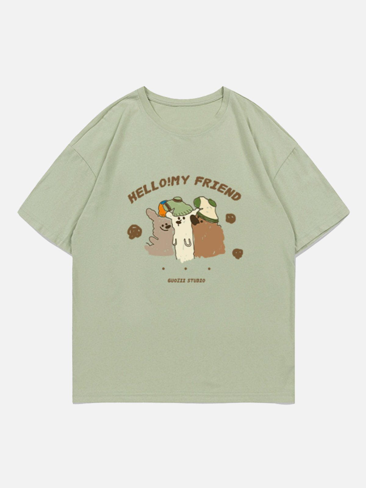 T-Shirt mit Graffiti-Hunde-Print 
