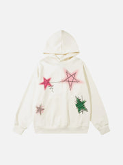 Graffiti Five-pointed Star Hoodie