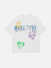 Graffiti Flowers Print Tee