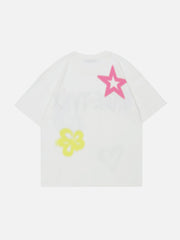 Graffiti Flowers Print Tee