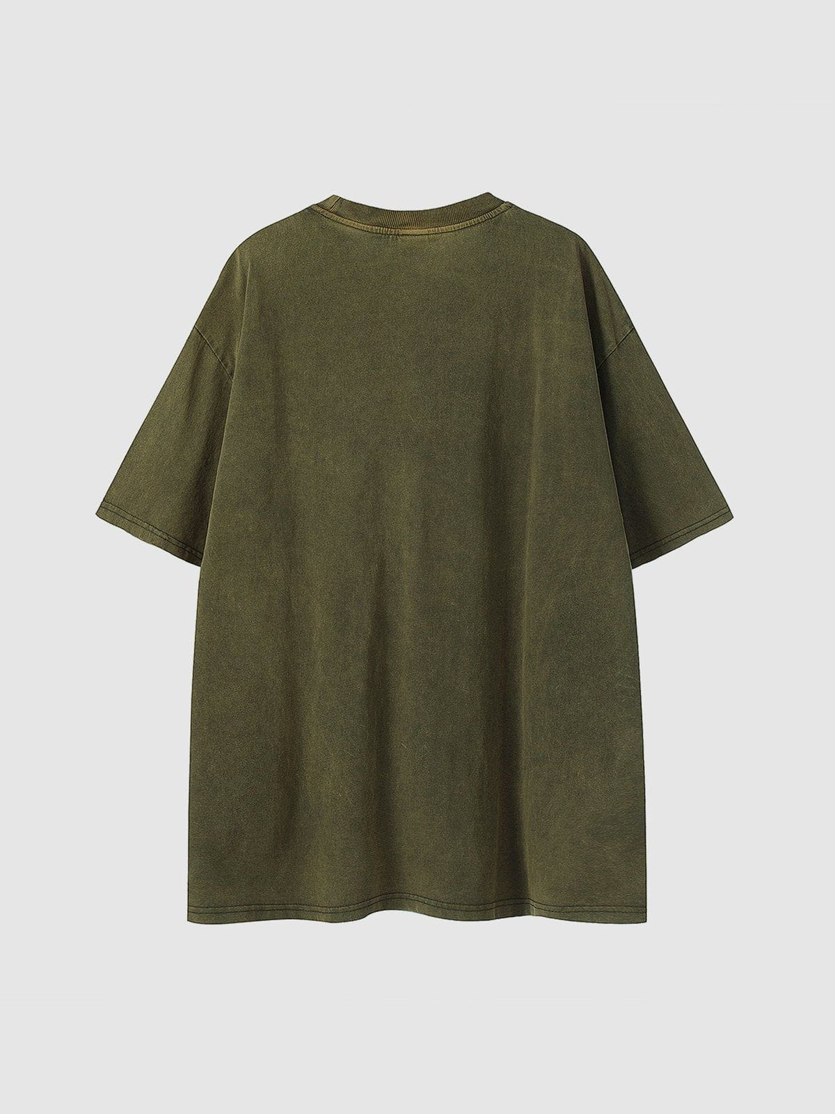 T-Shirt mit Graffiti-Ölgemälde und Buchstaben-Print 