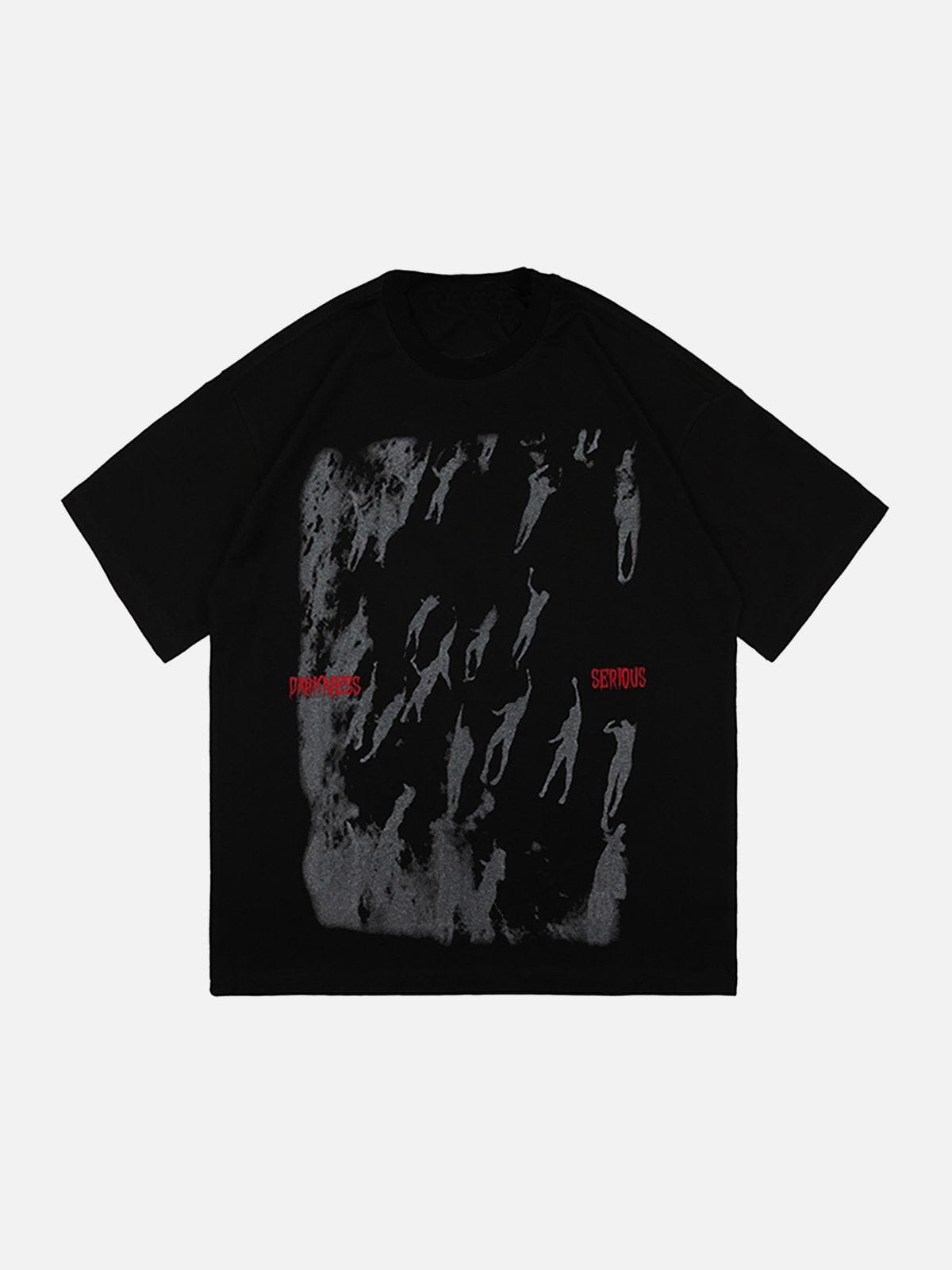 T-Shirt mit Graffiti-Silhouette-Print 