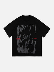 T-Shirt mit Graffiti-Silhouette-Print 