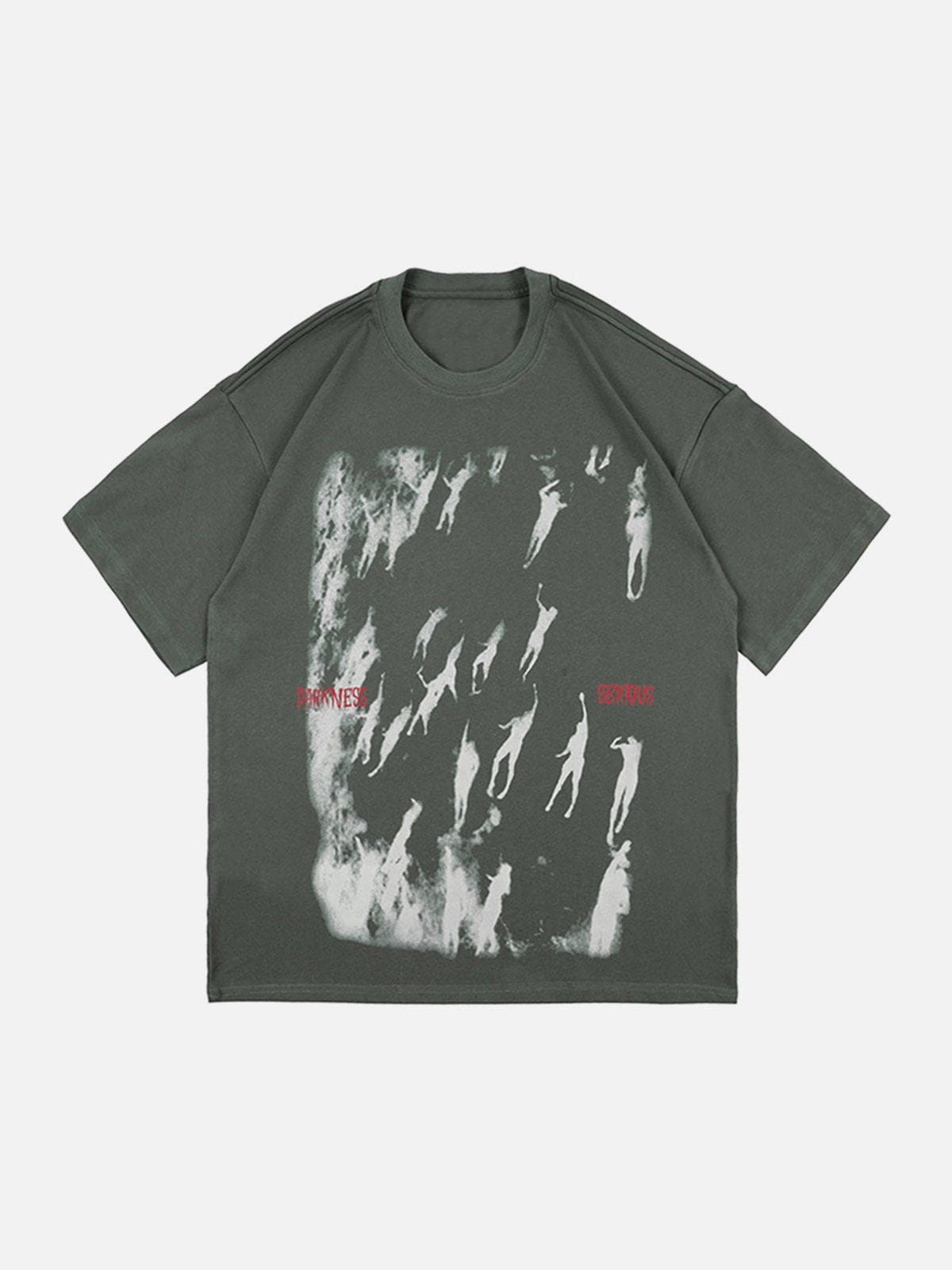 T-Shirt mit Graffiti-Silhouette-Print 
