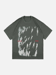 T-Shirt mit Graffiti-Silhouette-Print 