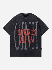 Graffiti Washed Old Loose T-Shirt 