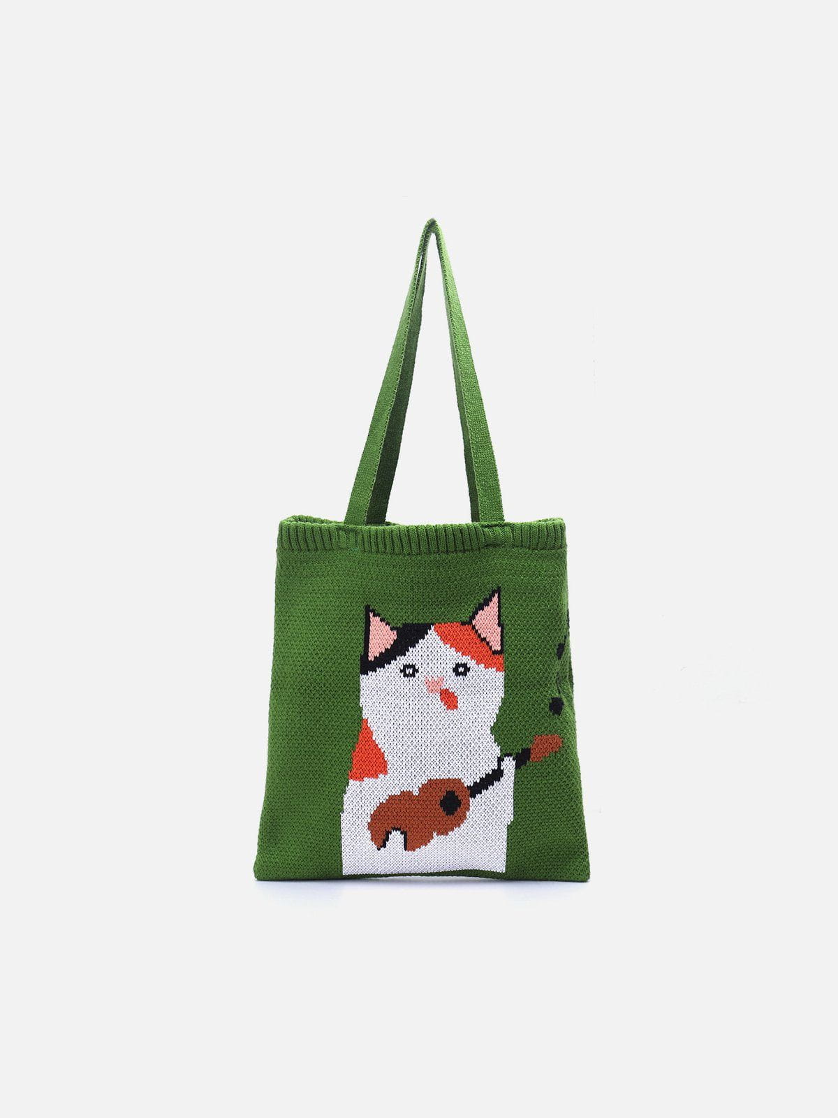 "Guitar Cat" Graphic Knitting Bag