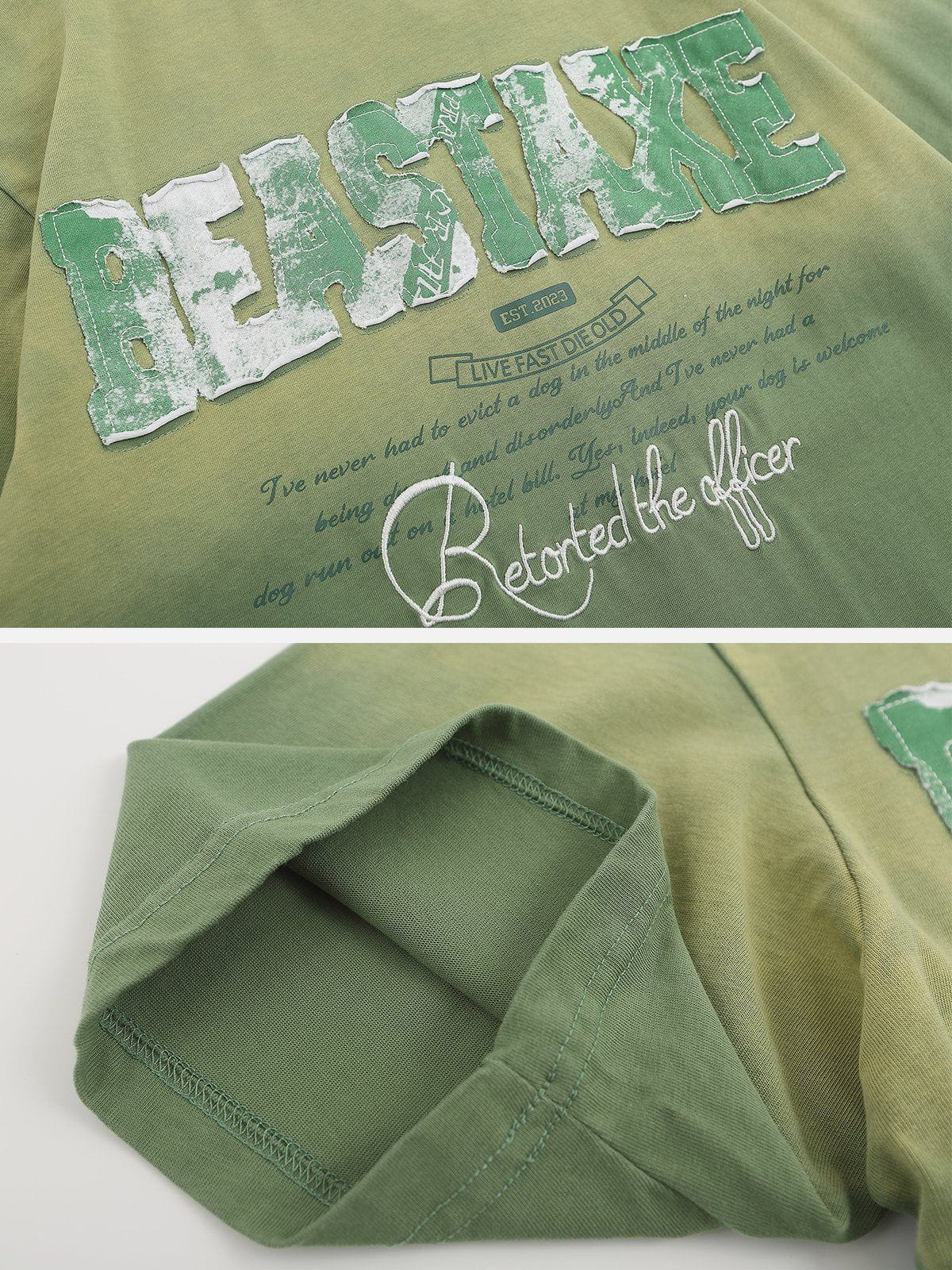 Halo Letter Patchwork T-Shirt 